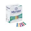<font face="Arial" size="7"><b>m</b></font><font face="Arial" size="6"><b>icrolet</b></font><br> <font face="Arial" size="5"><b>Lancette colorate</b></font><br> <br> Lancette colorate rivestite in silicone per attenuare l'impatto della puntura nella pelle.<br><br> <b>Formato</b><br> Disponibili in confezioni da 25 e 200 lancette.<br><br> <b>Cod.</b> 6582