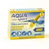 <h1>AQUA<br> SPORT</h1> <h3>ADULT</h3>Filtro auricolare. Proteggono dall'acqua. <br> <br> <b>Formato</b><br> 1 paio + astuccio porta filtri.<br> <br> <b>Cod.</b>7EN013