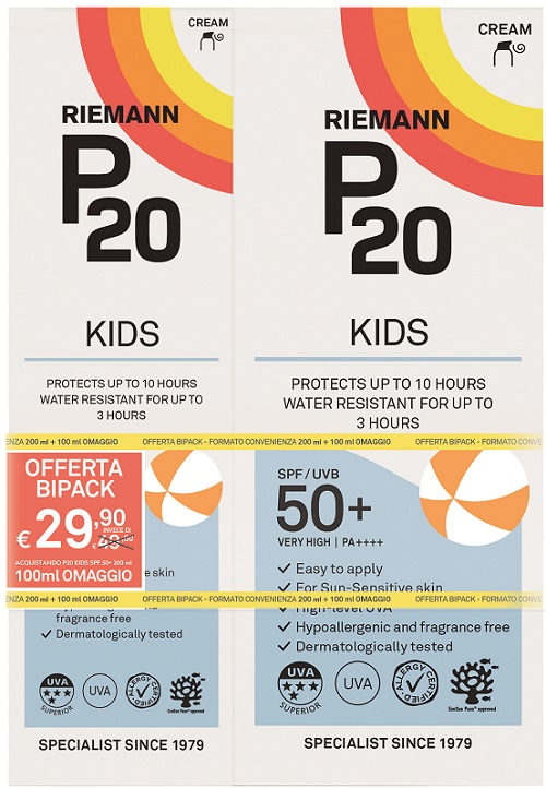 P20 PROTEZIONE SOLARE KIDS SPF50+ 200 ML + 100 ML IN OMAGGIO
