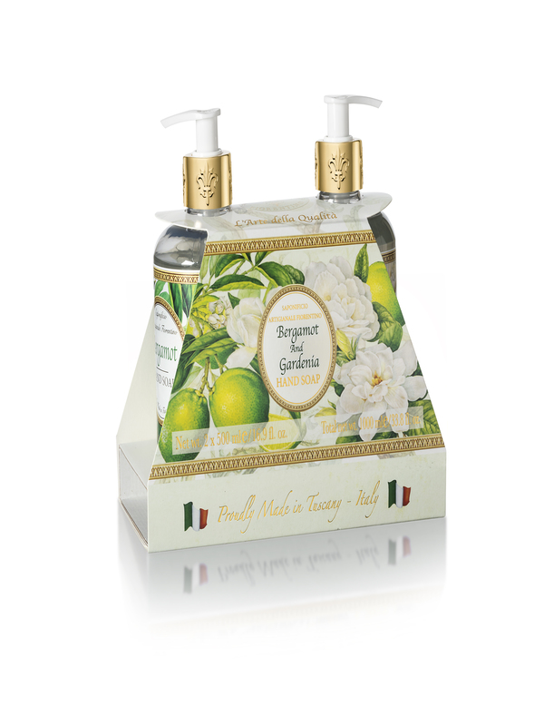 SET SAPONE LIQUIDO GARDENIA/BERGAMOTTO 2 PEZZI DA 500 ML